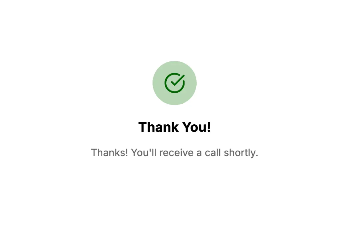 Screenshot showing instant lead verification call in progress